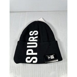 Tottenham Hotspur New Era Vertical Wordmark Cuffed Knit Hat Black BRAND NEW